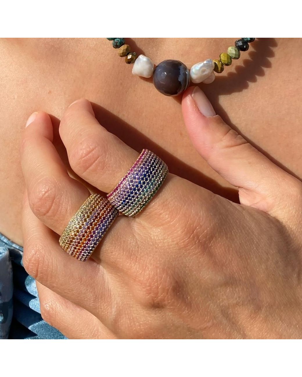 Native Gem Multicolor Billionaire Ring- Blossom