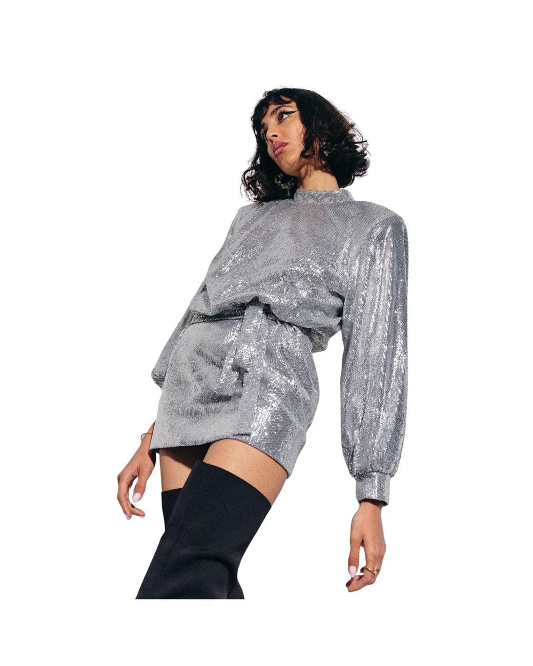 OSCARMORRIS Gray Betsy Dress