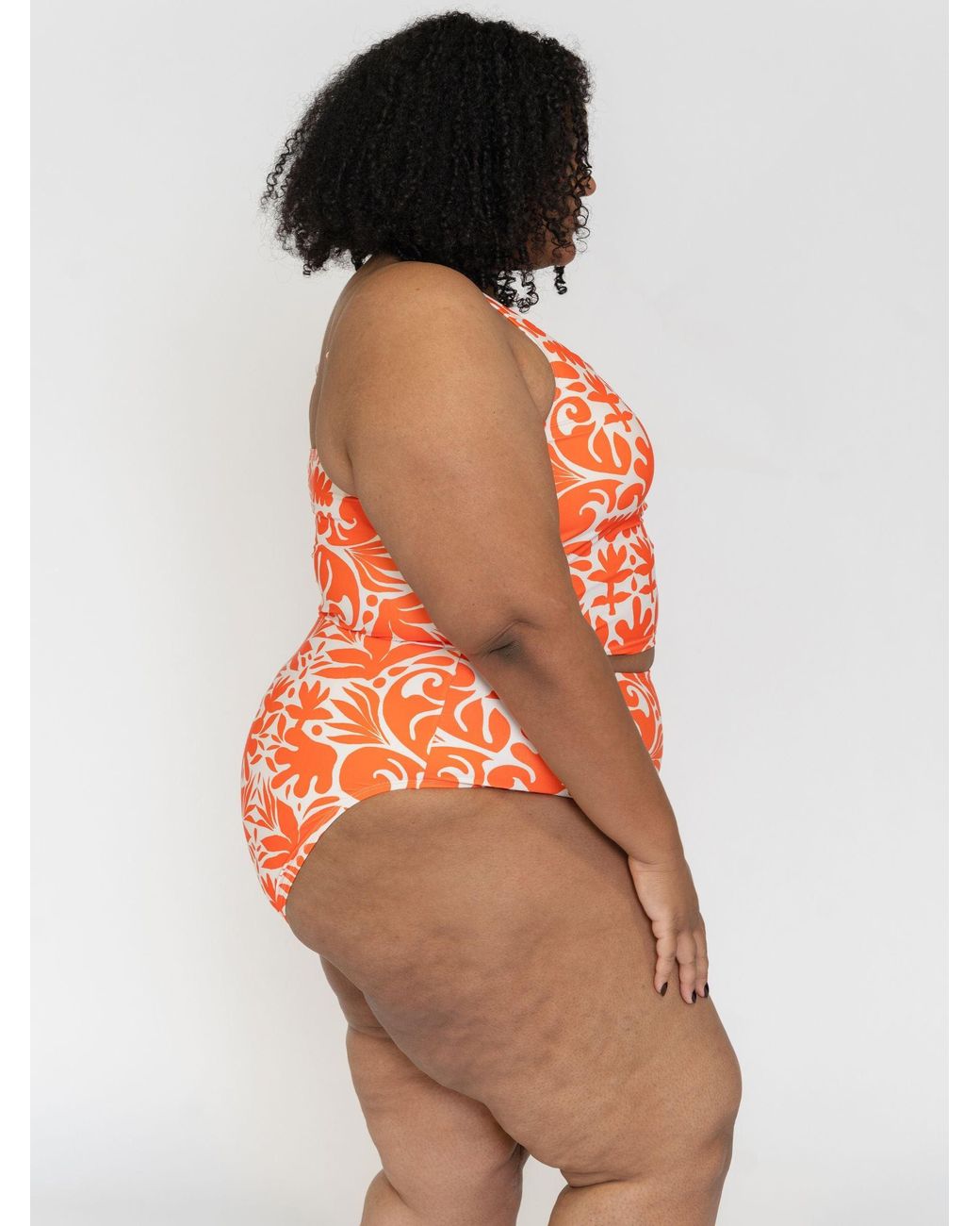 Lime Ricki Swimwear Orange Terracotta High-Waist Bottom