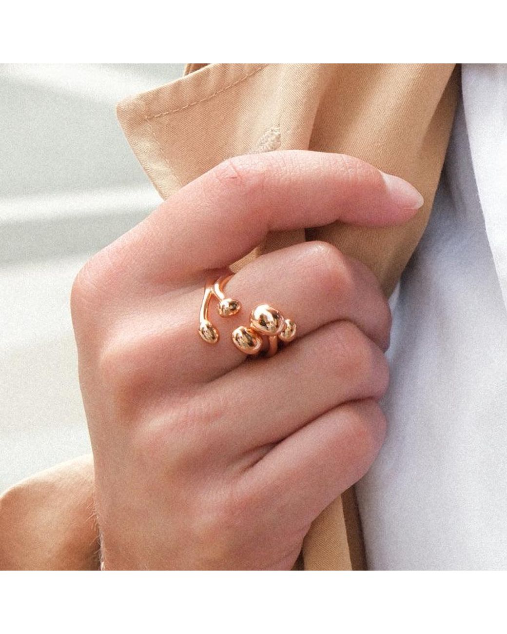 Lagomist Metallic Coffee Bean Cluster Ring