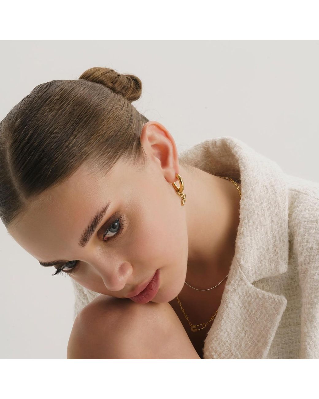 Elk & Bloom Metallic Herringbone Necklace