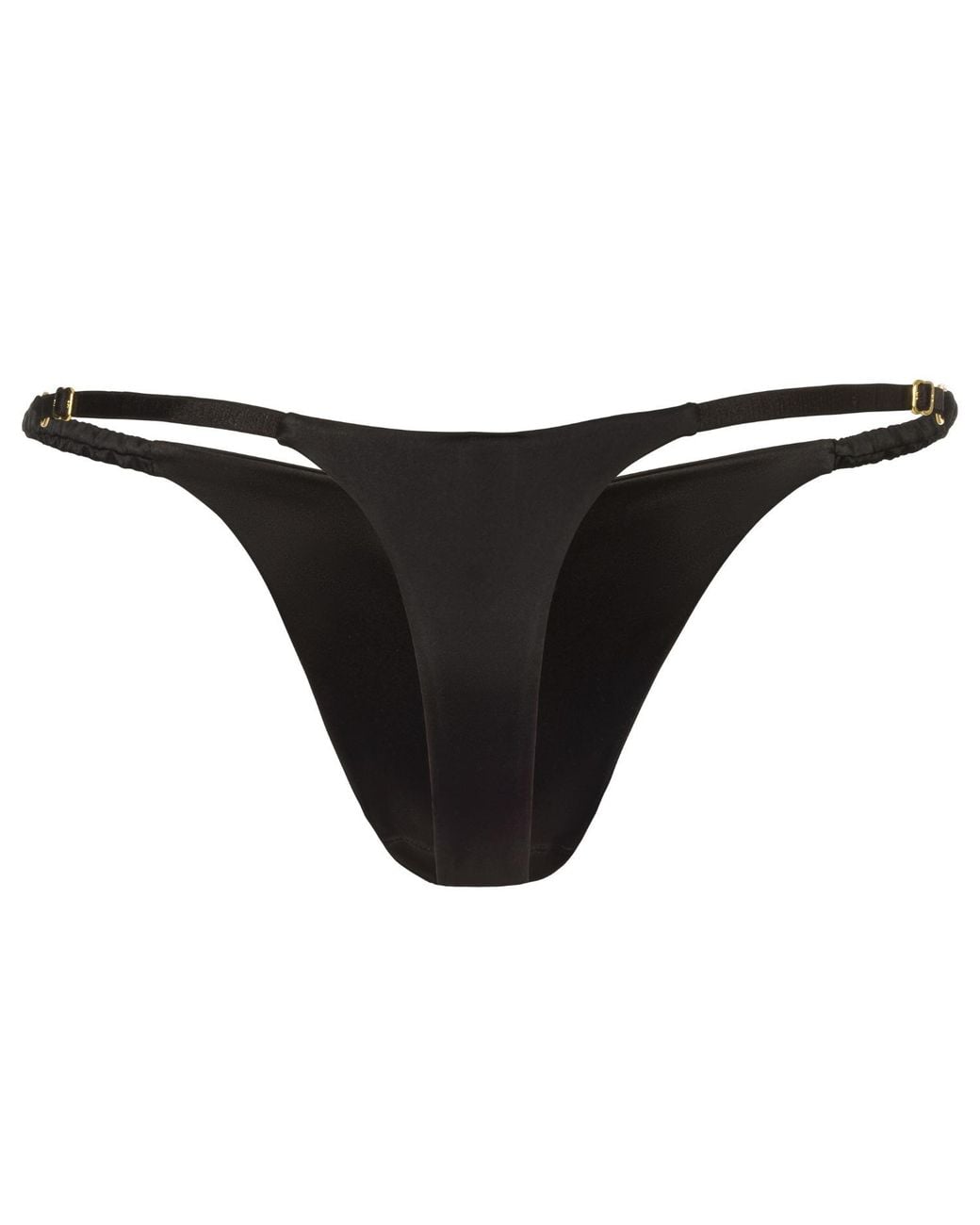 Black Heart Lingerie Black Ruched Silk Thong