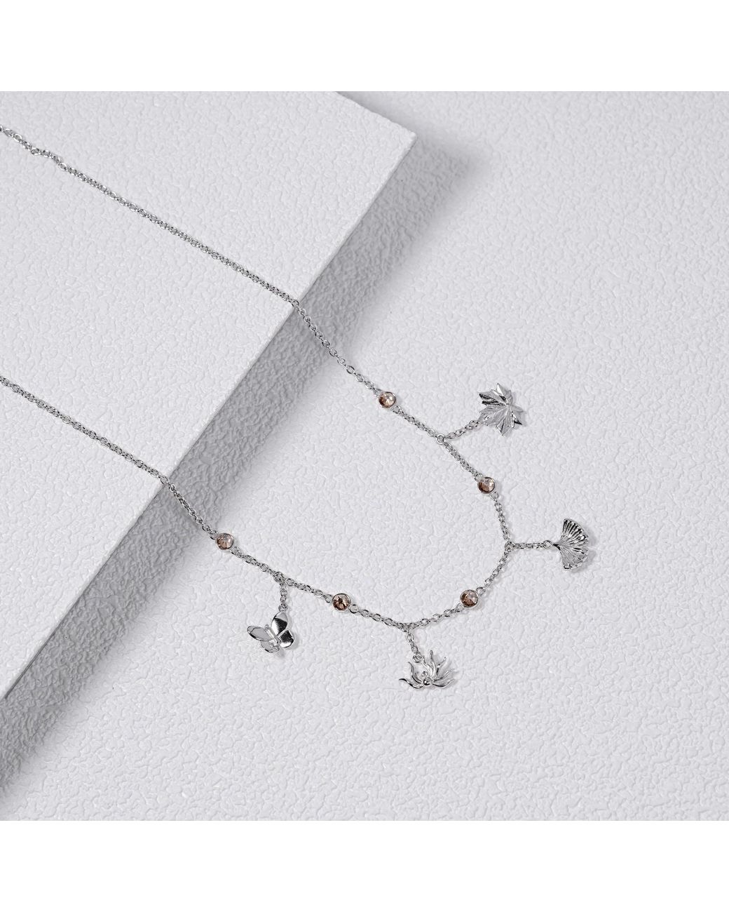 Far East Jewelry Metallic Handcrafted & Crystal Autumn Sound Necklace