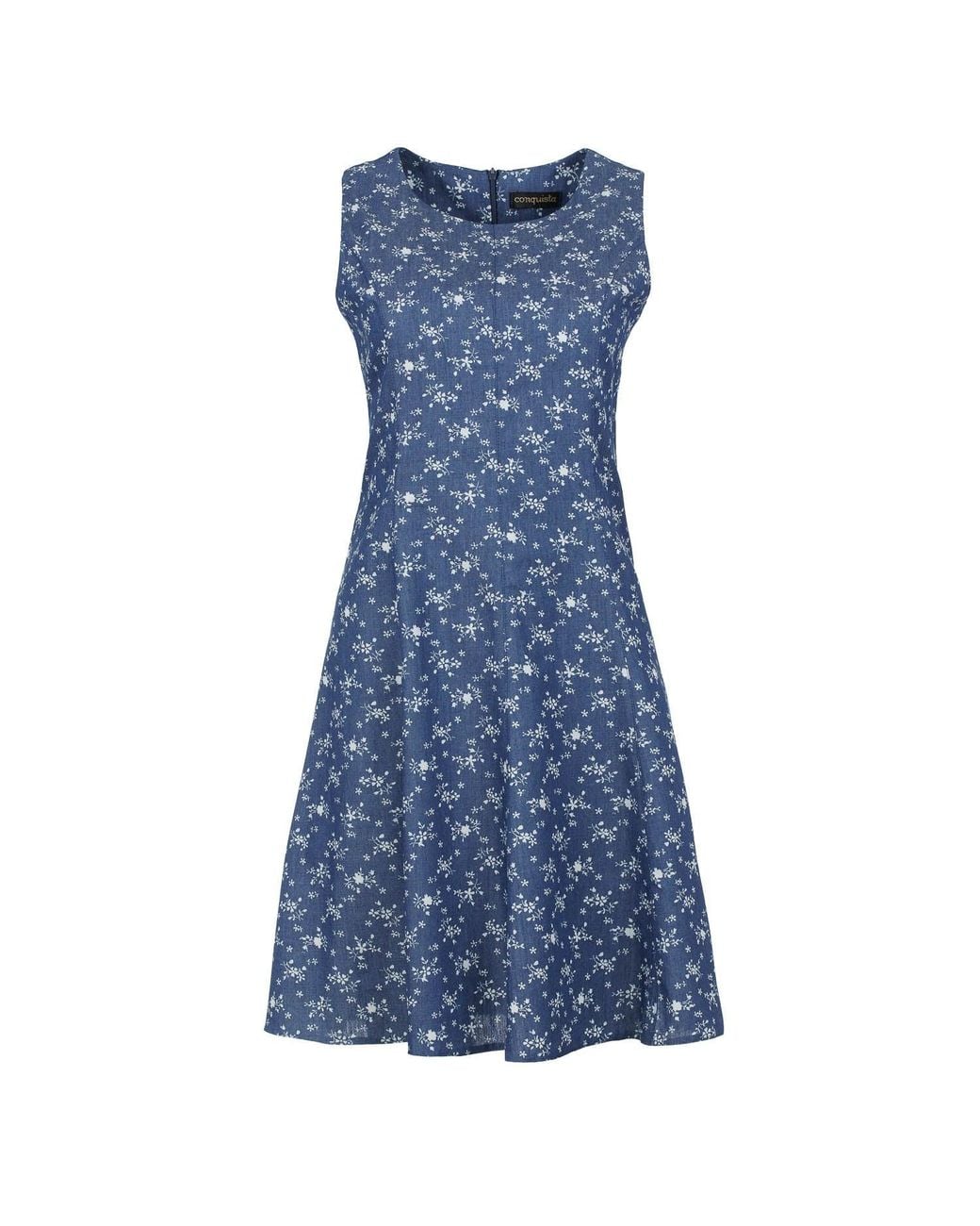 Conquista Blue Floral Cloche Dress