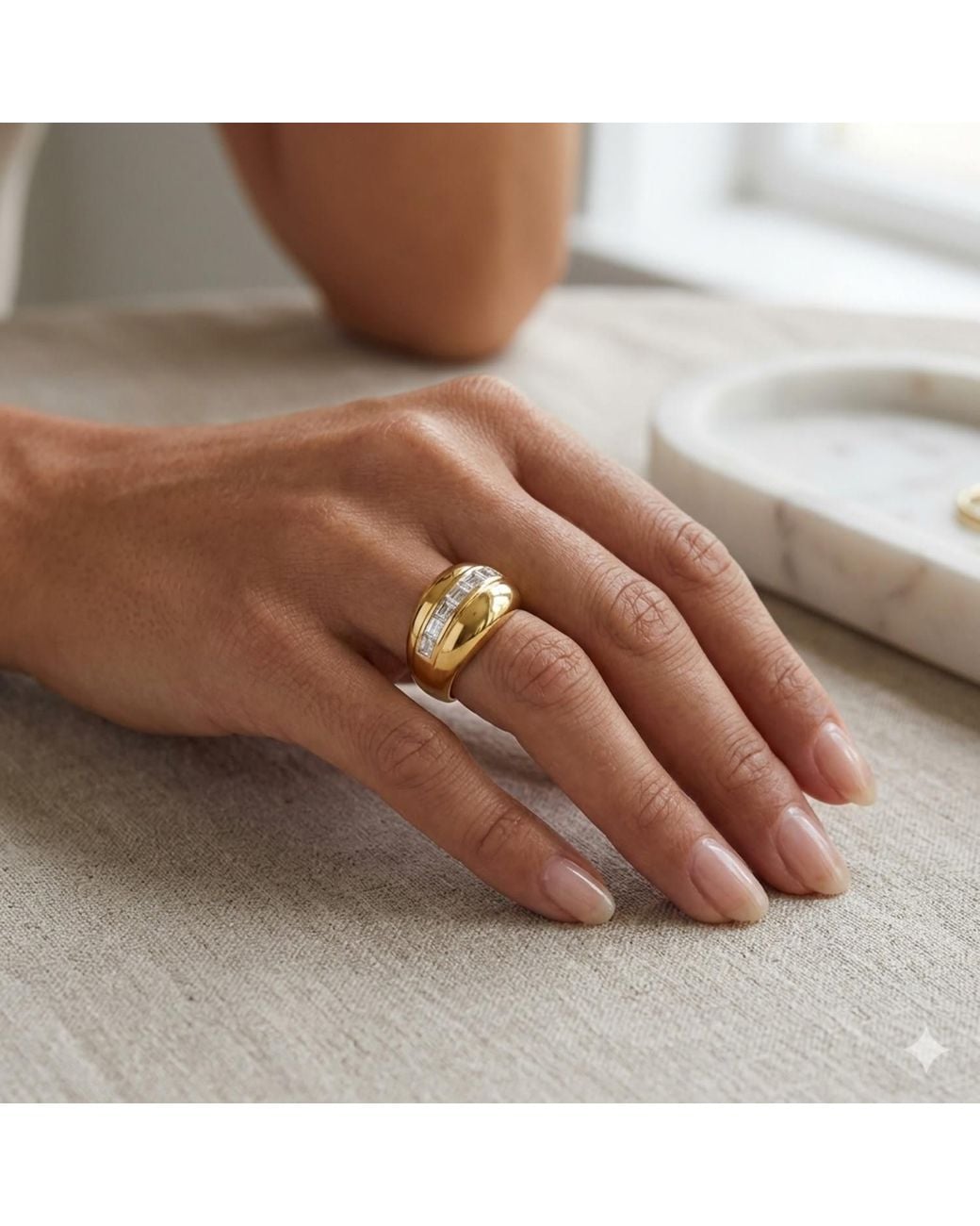 Artisan Metallic 14K Channel Set Baguette Cut Diamond Band Ring