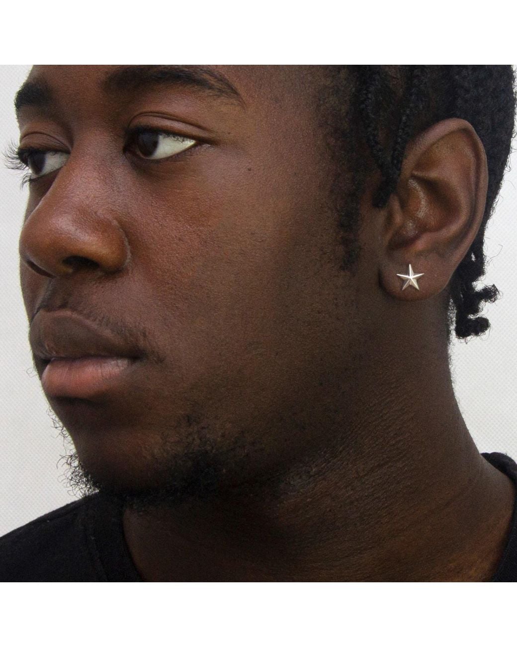 True Rocks Metallic Star Stud Earring Sterling for men