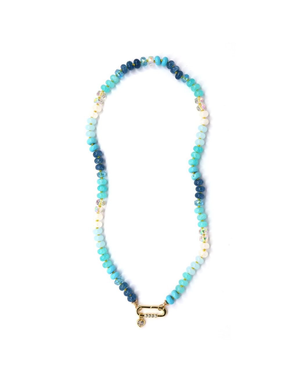 Shar Oke Blue Silk Knotted Necklace