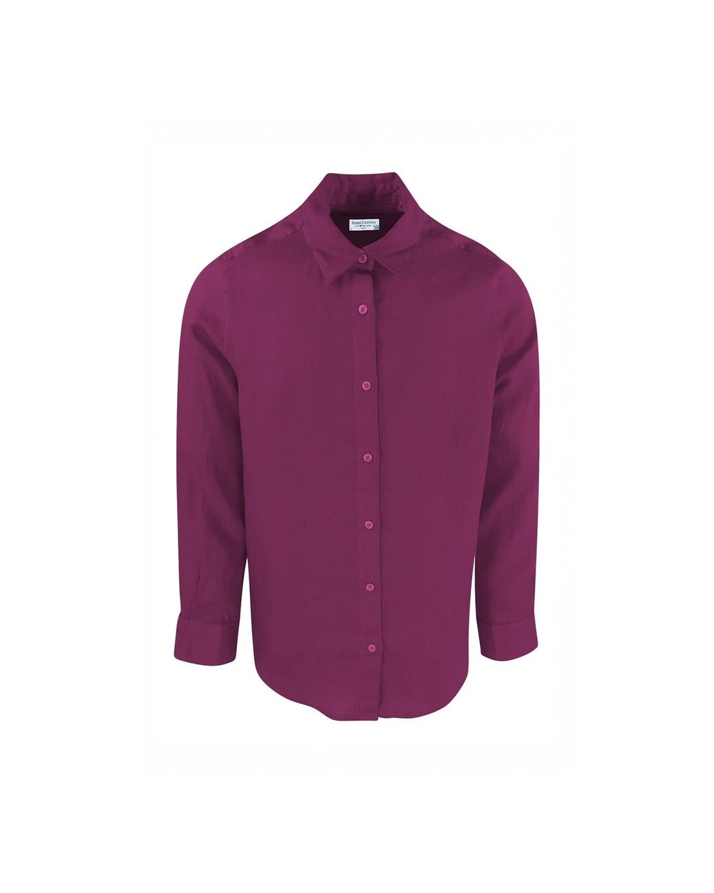 Haris Cotton Purple Linen Basic Long-Sleeved Shirt Tulip for men