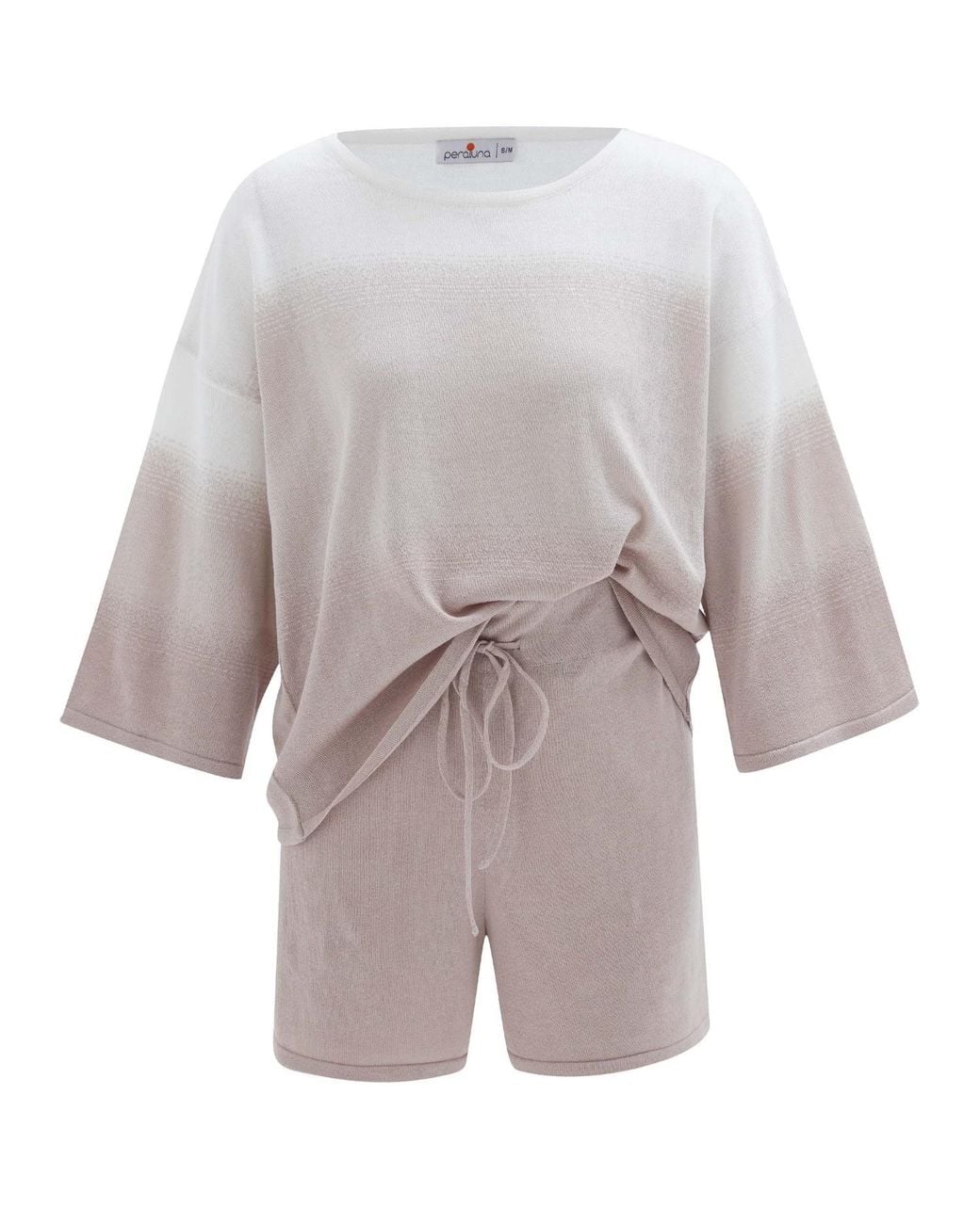 Peraluna Brown Siri Knitted Blouse & Shorts Matching Set