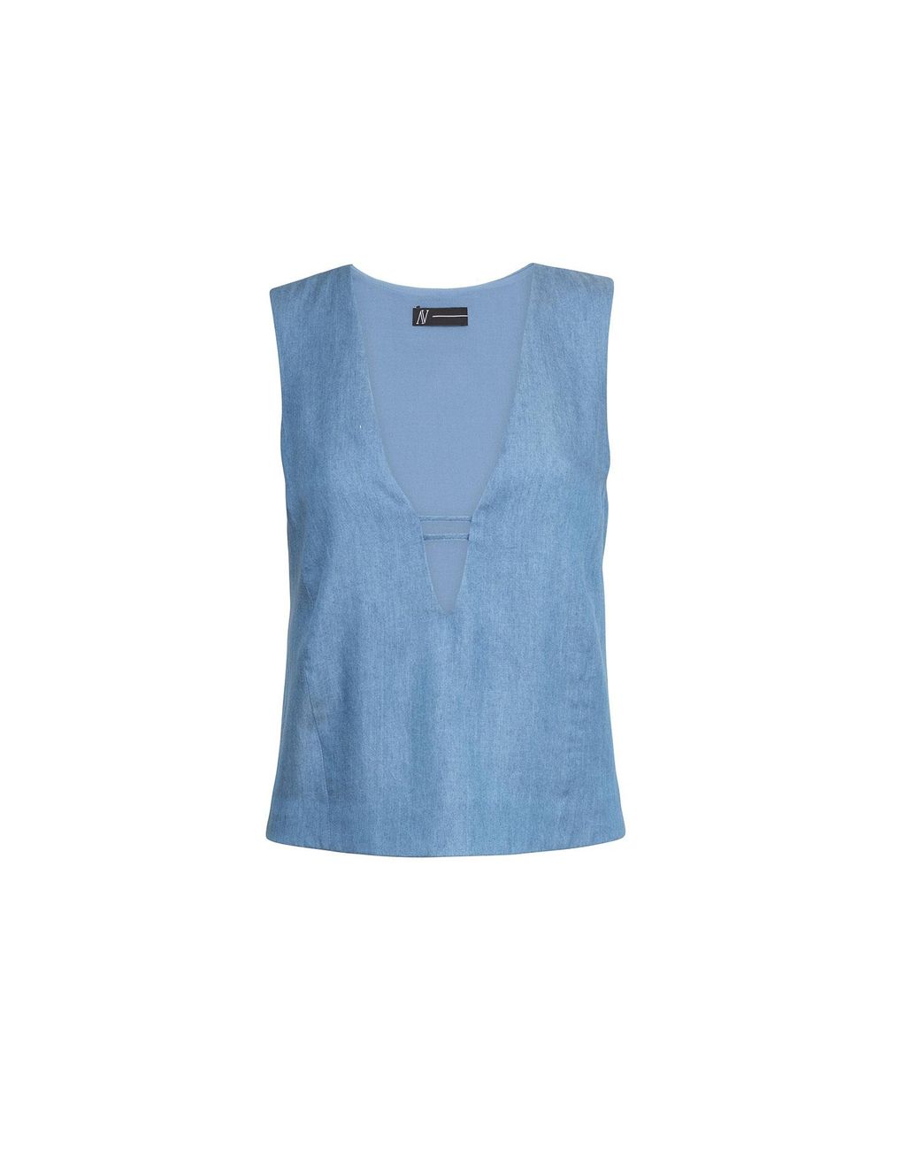 Audrey Vallens Blue Denim Affair Tencel Vest Top