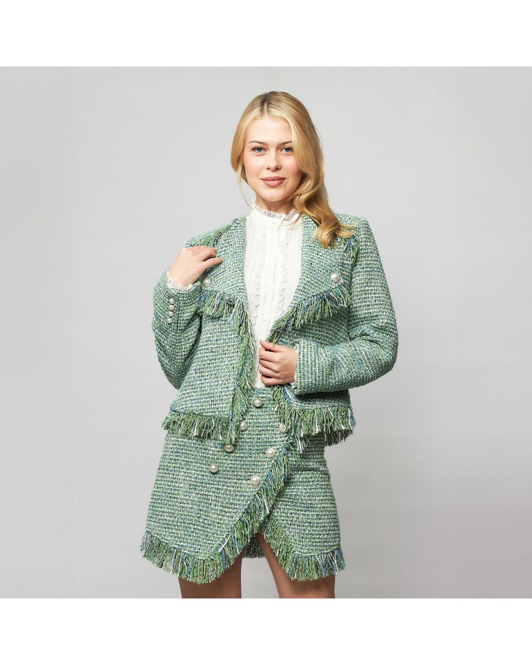 Solgo Atelier Green Cora Tweed Jacket