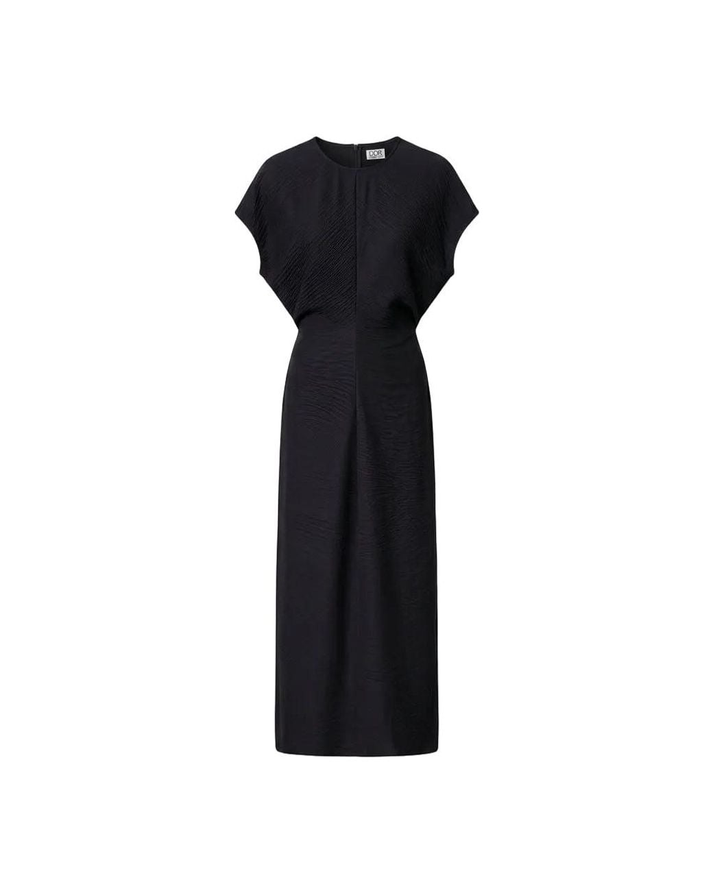 London Atelier Byproduct Black Crinkled A Line Dress