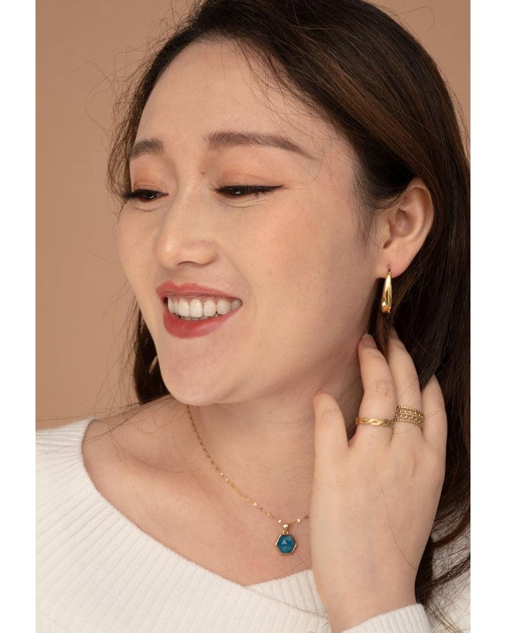 Starfish Project Metallic Crescent Moon Thread Drop Earrings