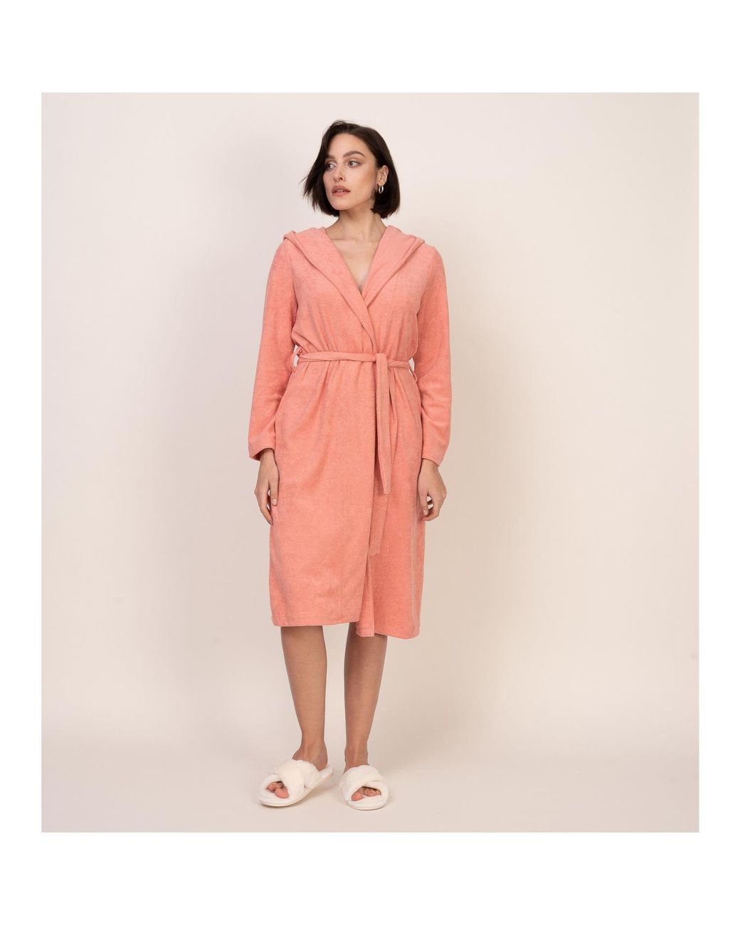 Oh!Zuza Pink Cotton Terry Hooded Robe