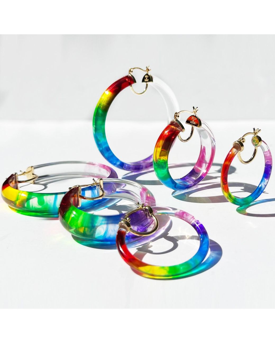 Gold & Honey Multicolor Tie Dye Small Hoop Earrings