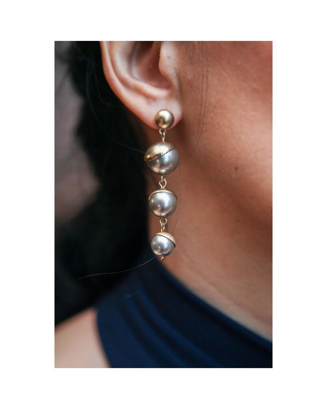 Saachi Metallic Half Moon Earring