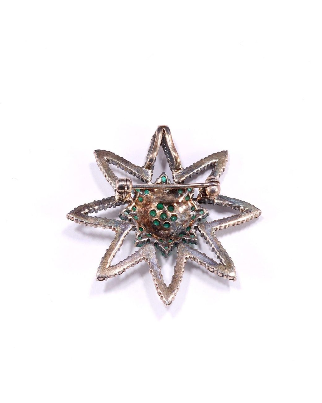 Mineralgems•Studio Green Star Brooch With Emerald