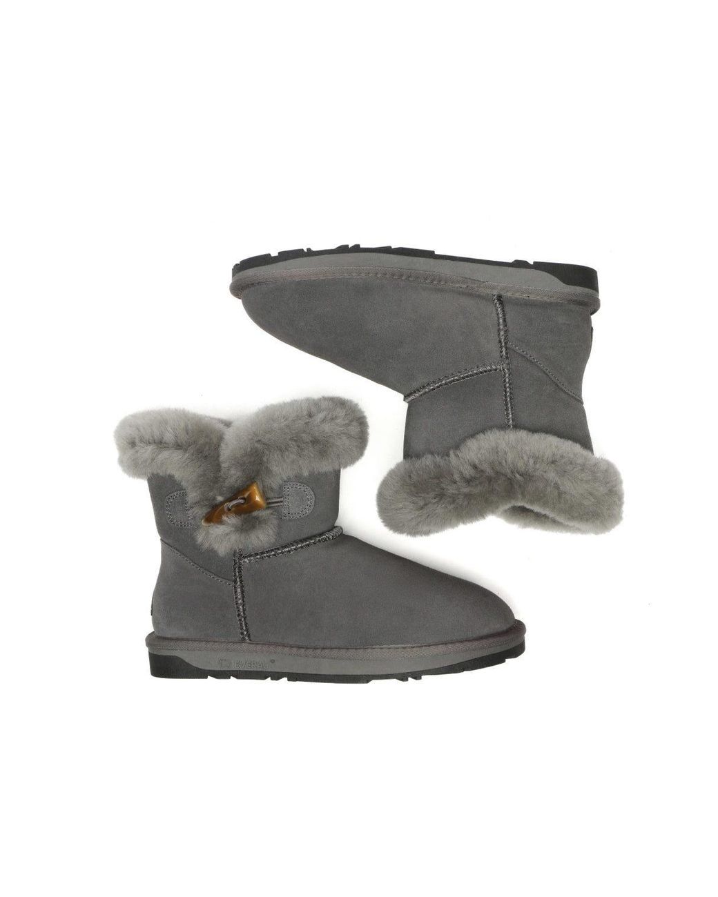 EverAu Australia Gray Robin Horn Toggle Button Mini Boots