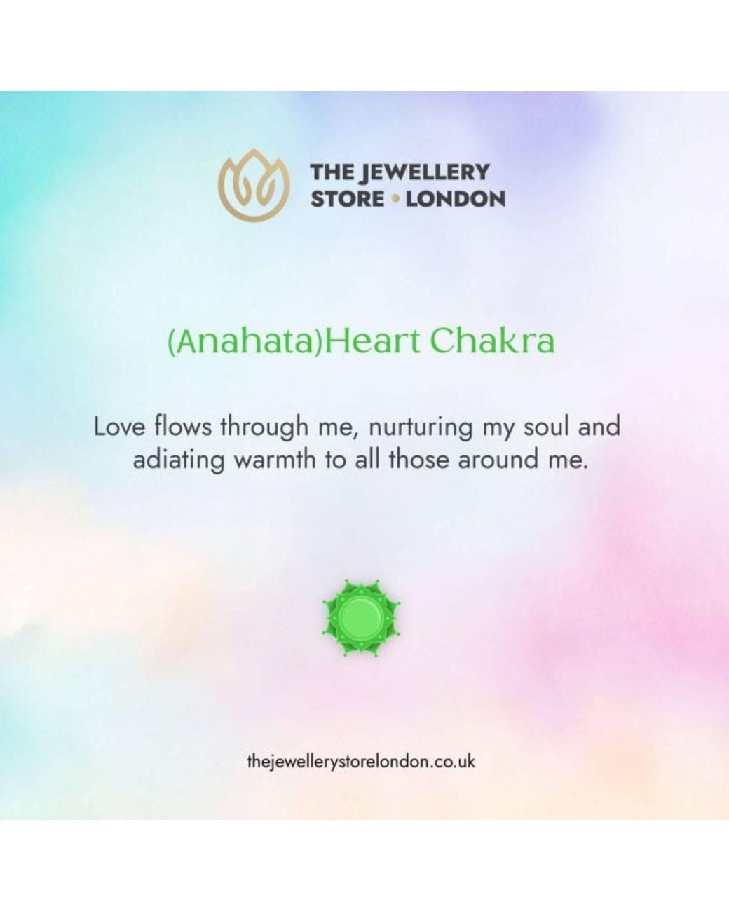 The Jewellery Store London Metallic Heart Chakra/Anahata Chakra Charm Necklace