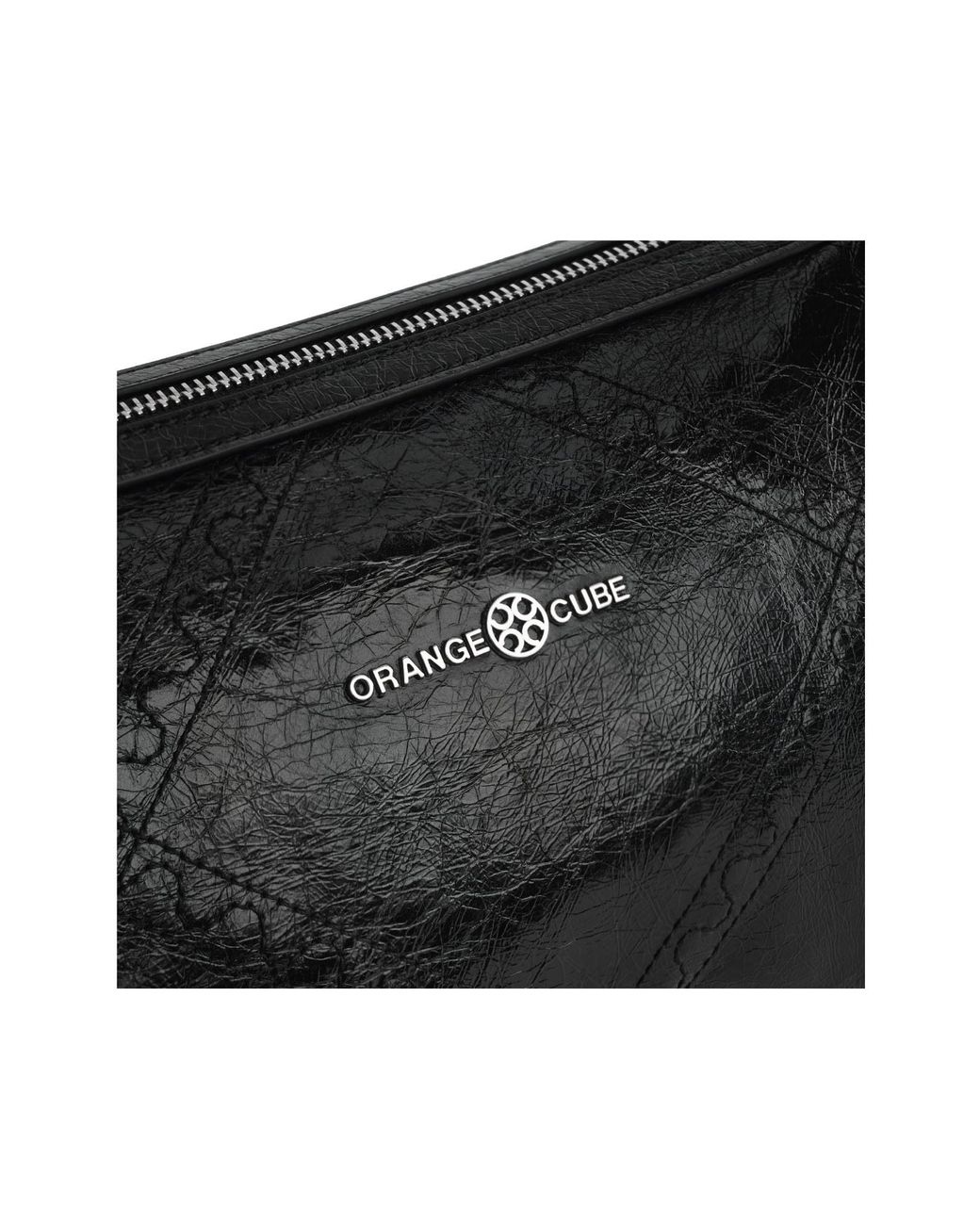 Orange Cube Black Ruched Shoulder Bag