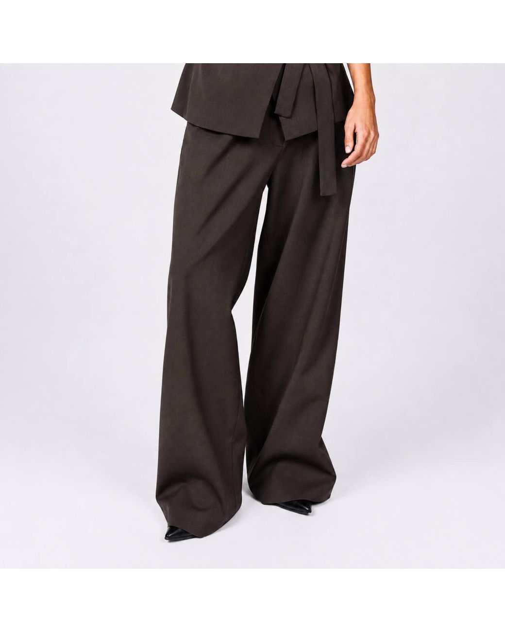 Elamins Brown Wide-Leg Trousers