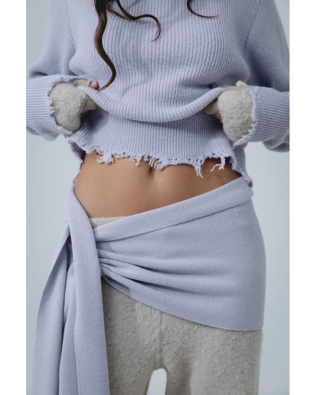 La Granni Purple X Gabriele Three-Way Knit Scarf