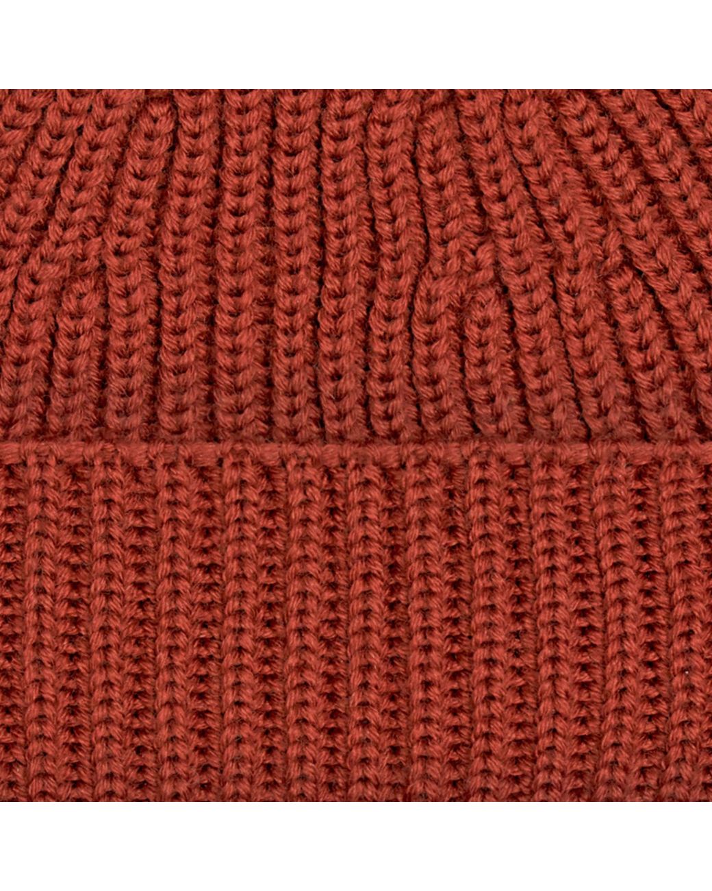Paul James Knitwear Red Heavyweight Extra Fine Merino Caster Fisherman Beanie for men