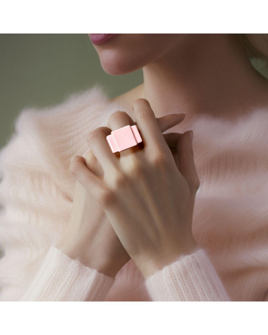 THE ROSE Pink Pale Bague Urbone – Sculptural Ring