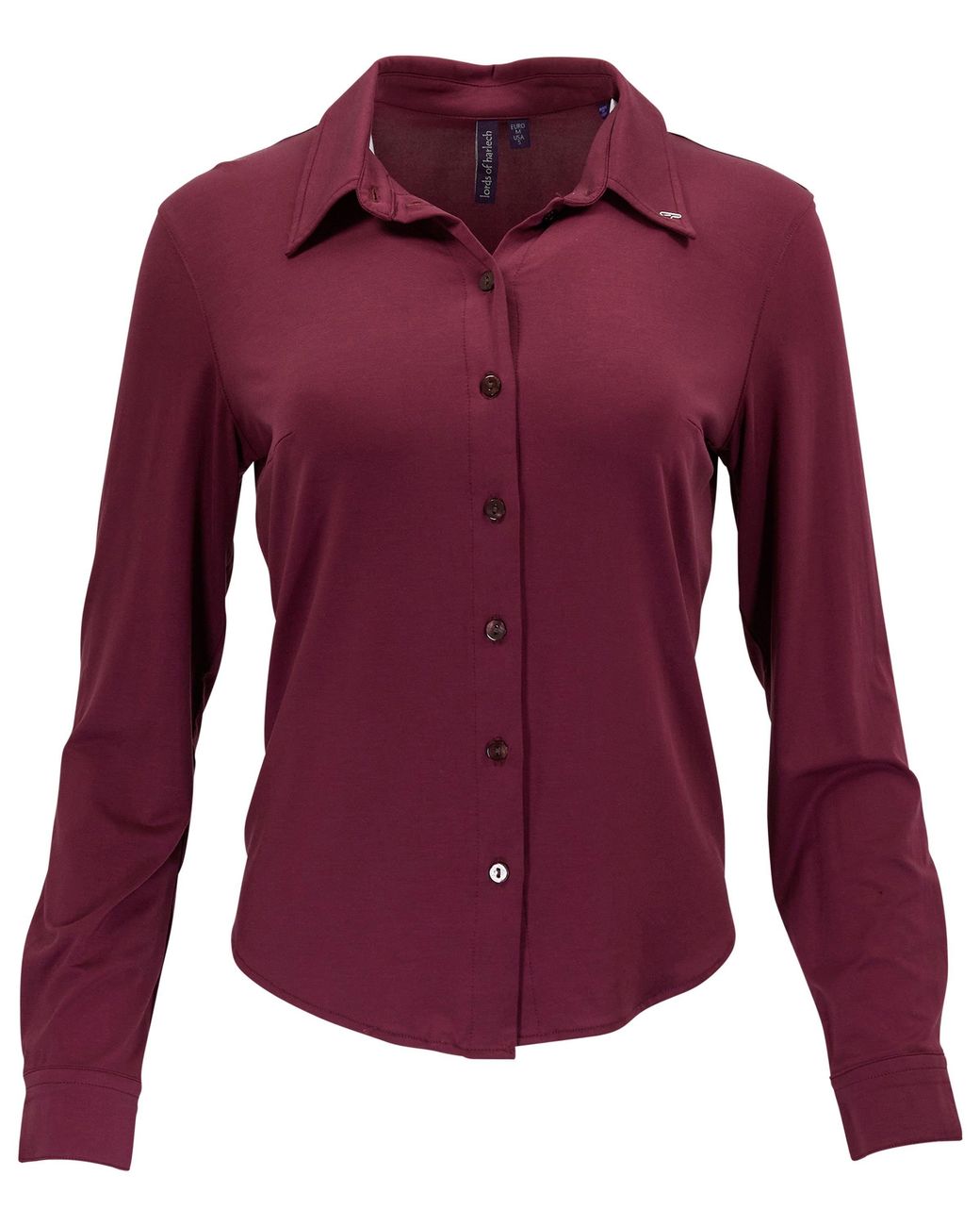 Lords of Harlech Purple Stephanie Port Lyocell Stretch Long-Sleeve Shirt