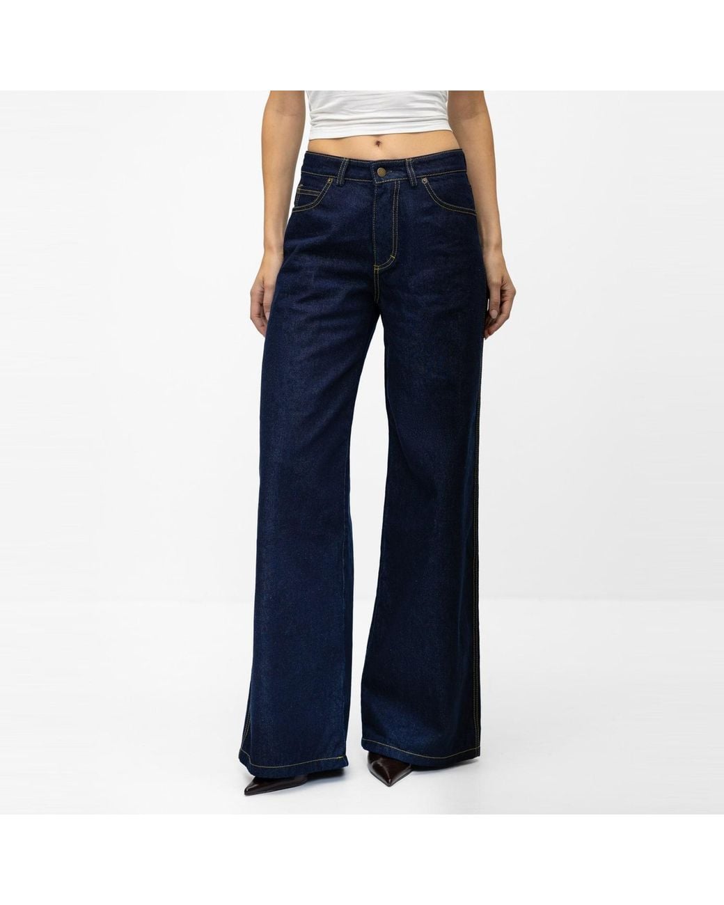 Mandragora Blue Wide Leg Jeans Arney Dark