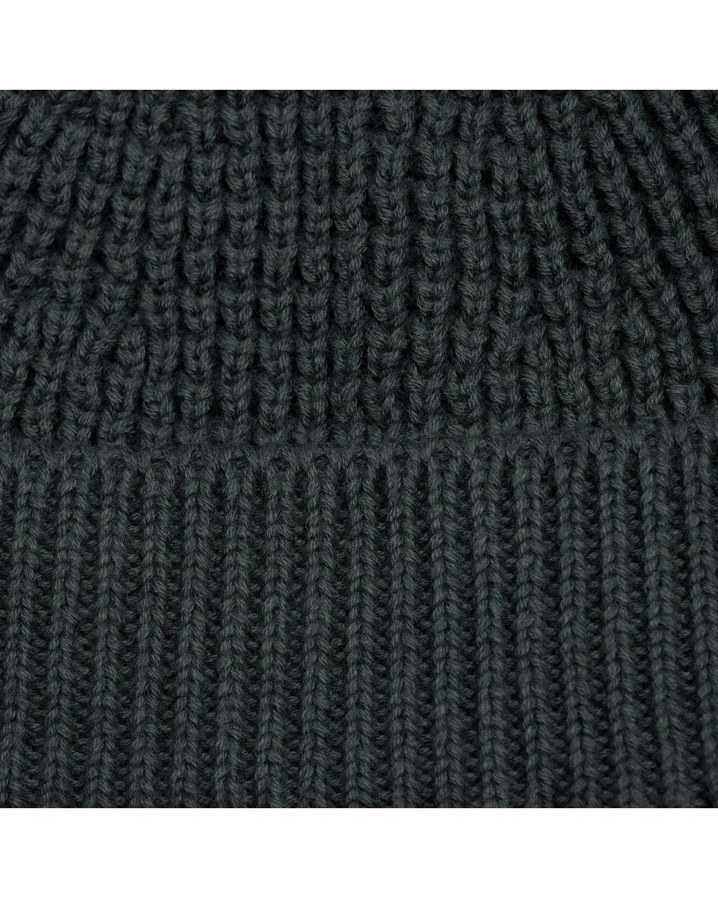 Paul James Knitwear Green Lightweight Cotton Docker Whitby Beanie for men
