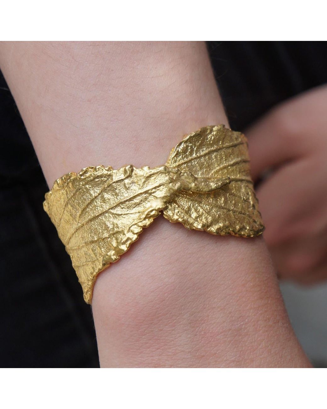 Mother Nature Jewelry Yellow Hibiscus Leaf Bracelet, Handmade Statement Cuff