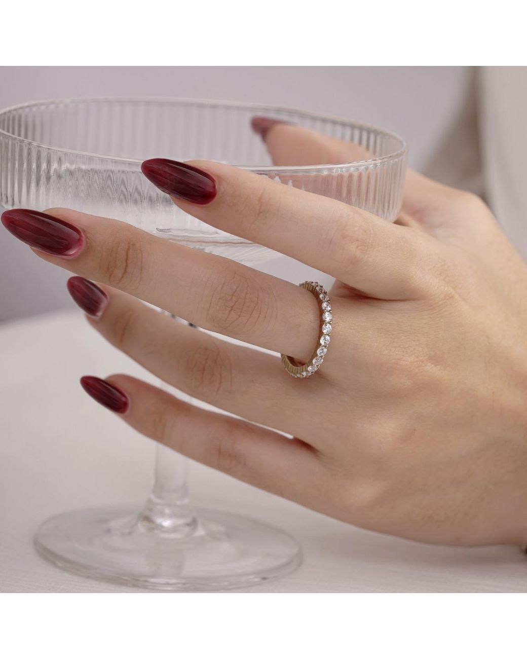 Diamonbliss Metallic Round Cut Eternity Ring With Swarovski, One And Half Carat, Plated