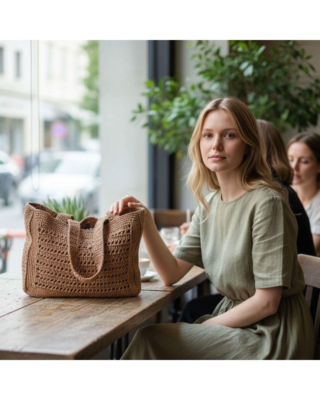 Springmoonatelier Brown Handmade Raffia Tote Bag – Stylish, Spacious Beach & Everyday Shoulder Bag