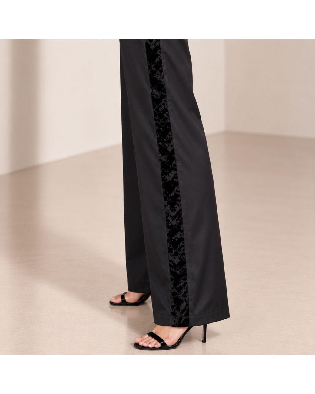 Luella Fashion Black Evangeline Trousers With Velvet Stripe