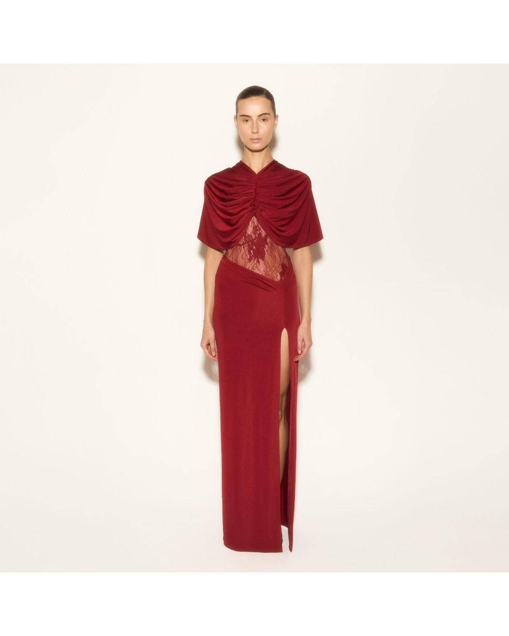 Herfetch Red Maxi Christina Dress-Burgundy