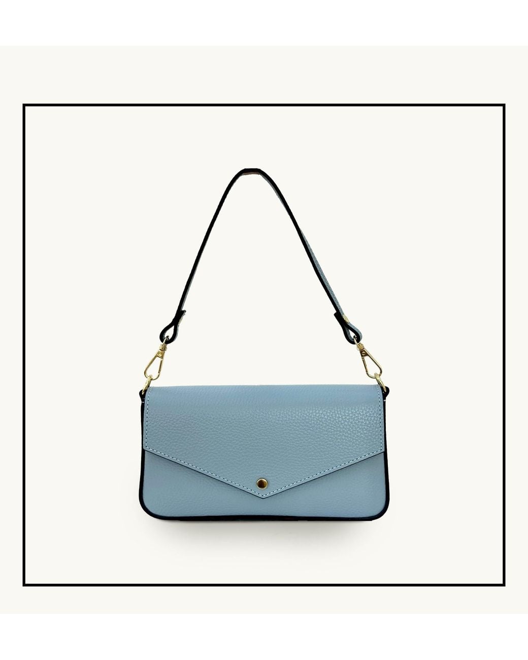 Apatchy London Blue The Munro Sky Leather Shoulder Bag
