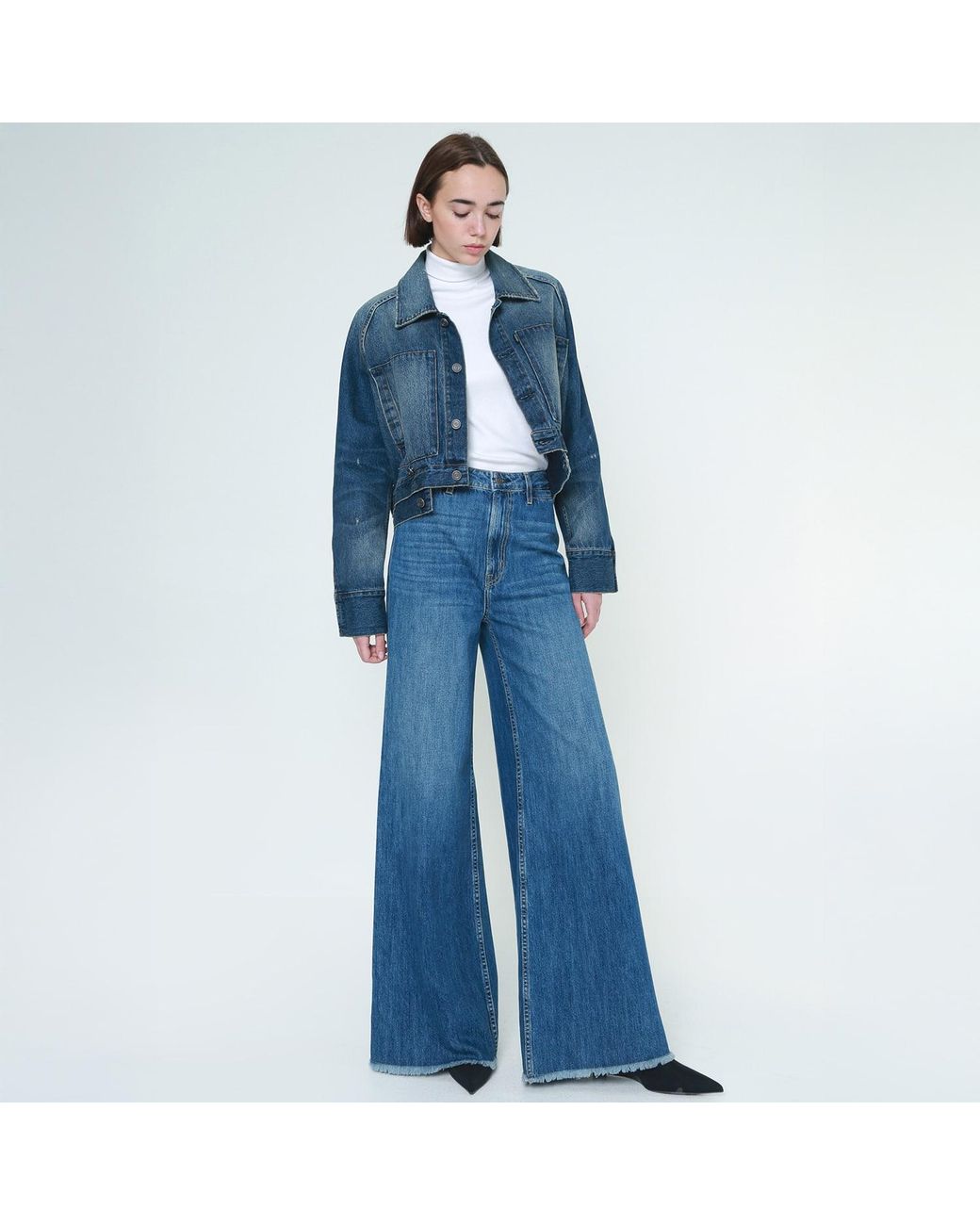 NOEND Blue Sophia Super High Rise Wide Leg