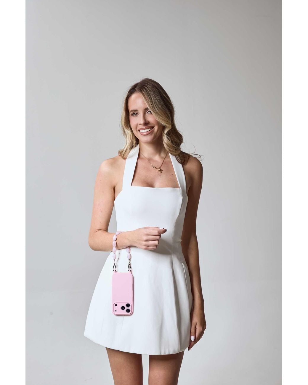 Cordée Cases White Aurelia Phone Chain Set Blush