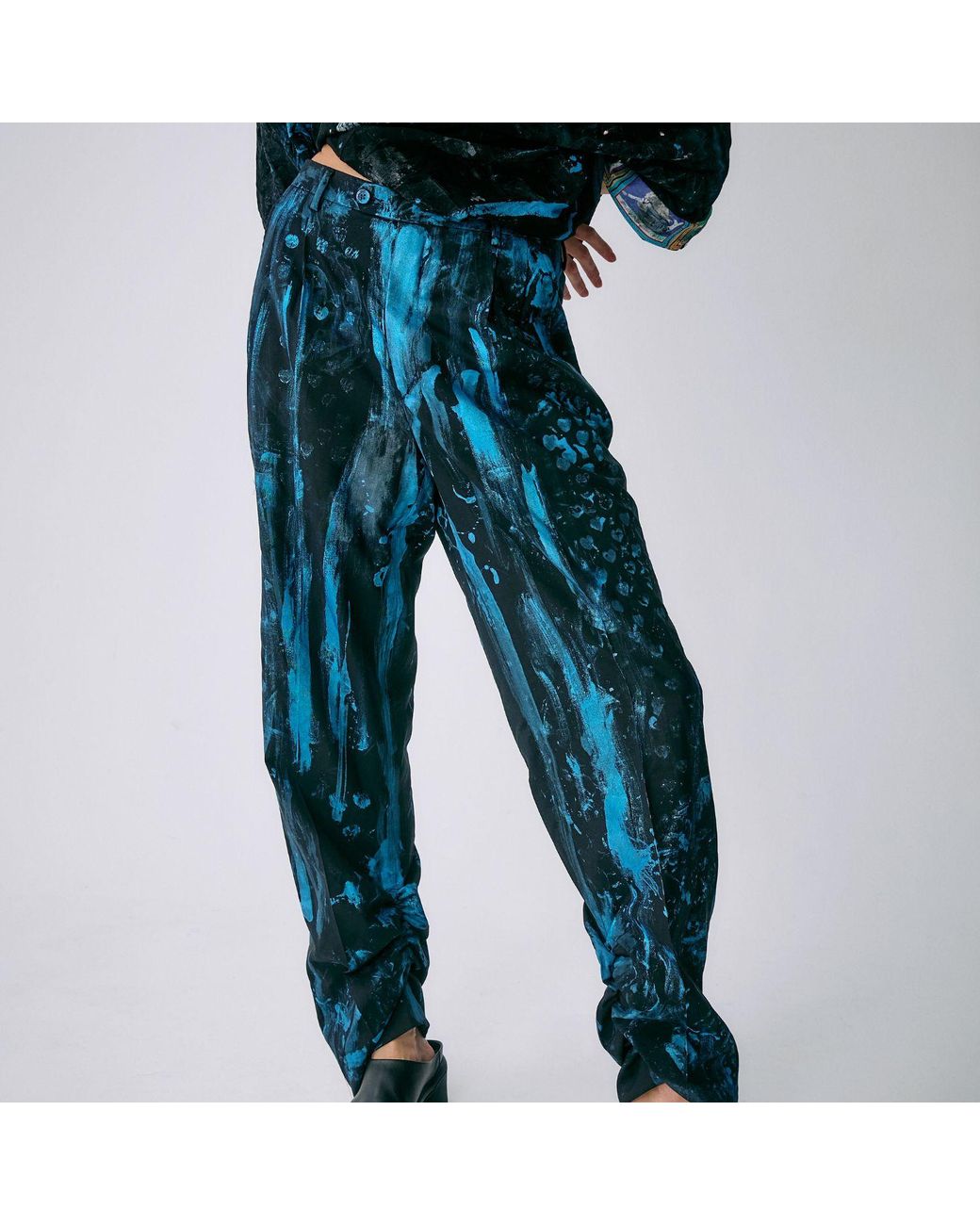 Miro Misljen Blue Midnight Canvas Art Pants