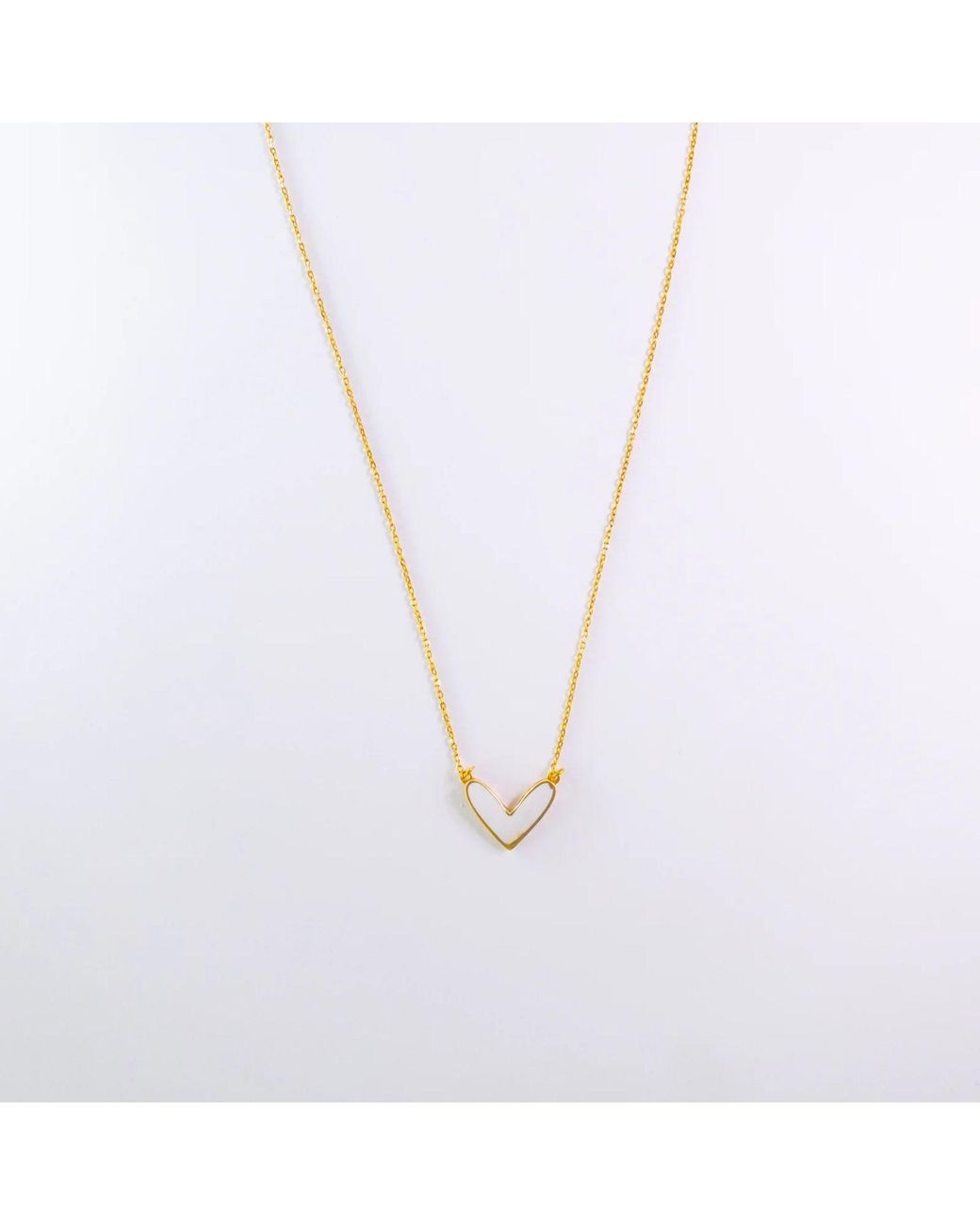 Saras Fine Jewellery White Parisa Heart Necklace