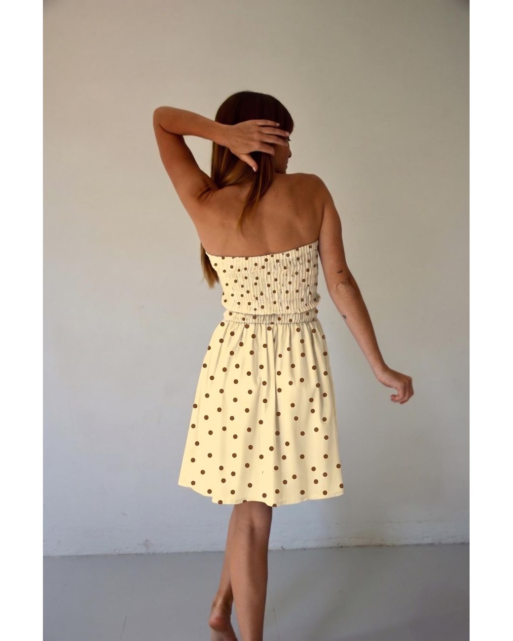 Mind Traveler Yellow Emily Polka Dot Short Dress