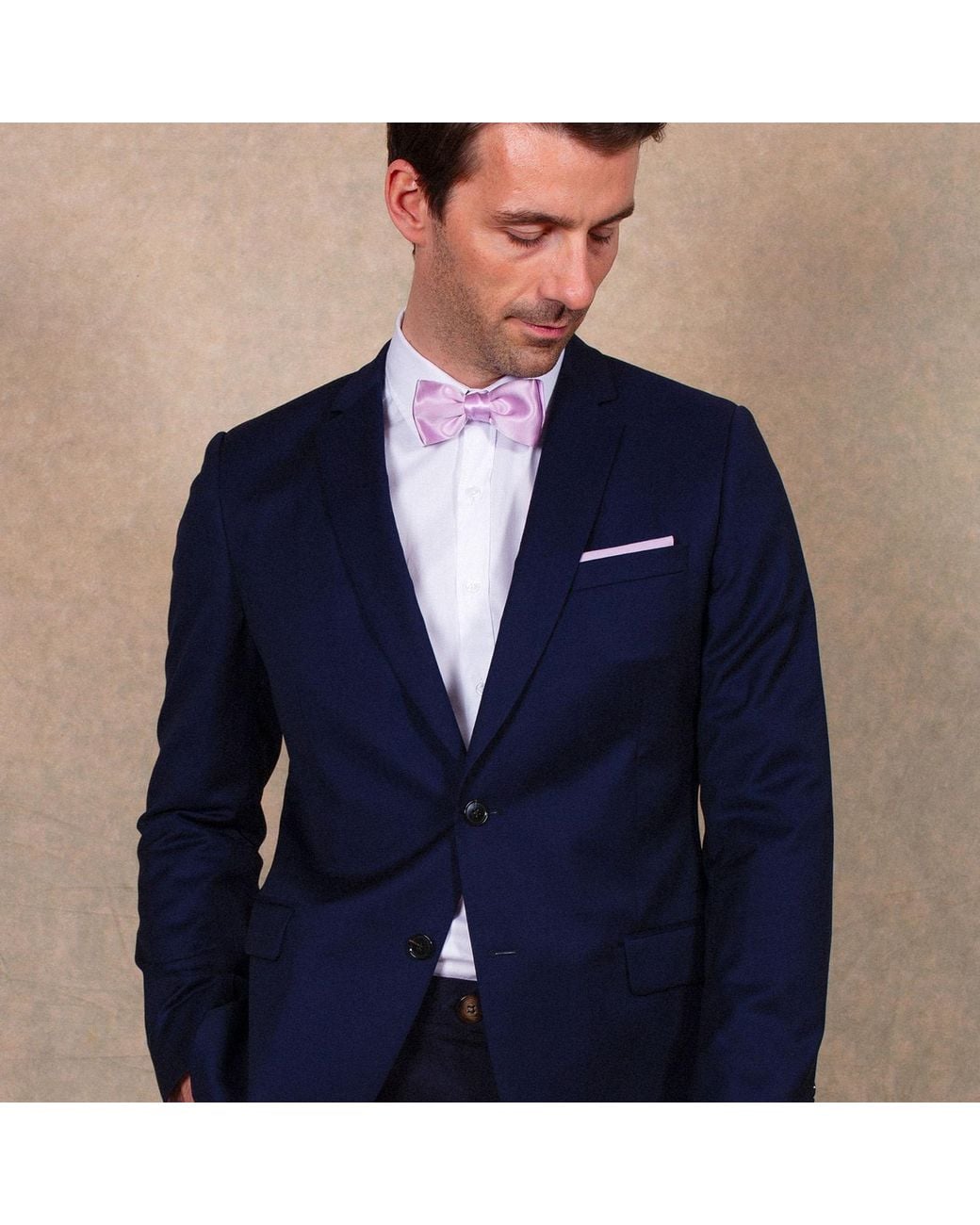 LE COLONEL Purple Heather Silk Bow Tie for men