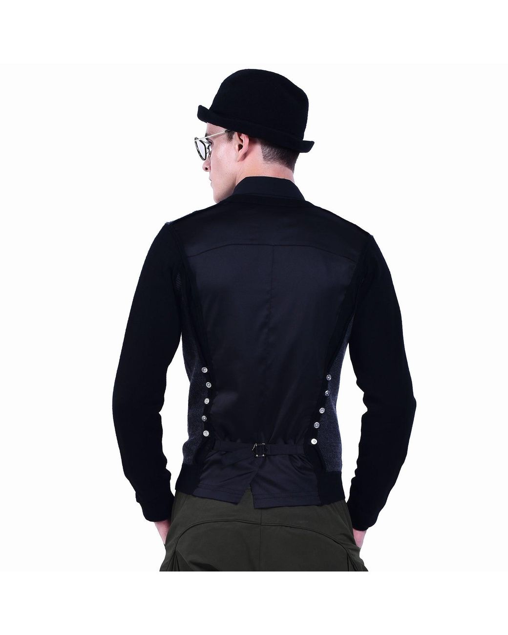 Smart and Joy Blue Light Wool Cardigan for men