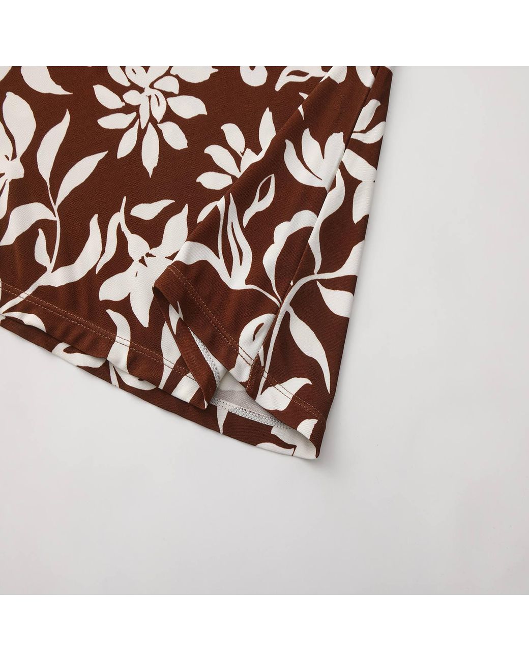 FRONT ROW SHOP Brown Mai Draped Viscose Jersey T-Shirt