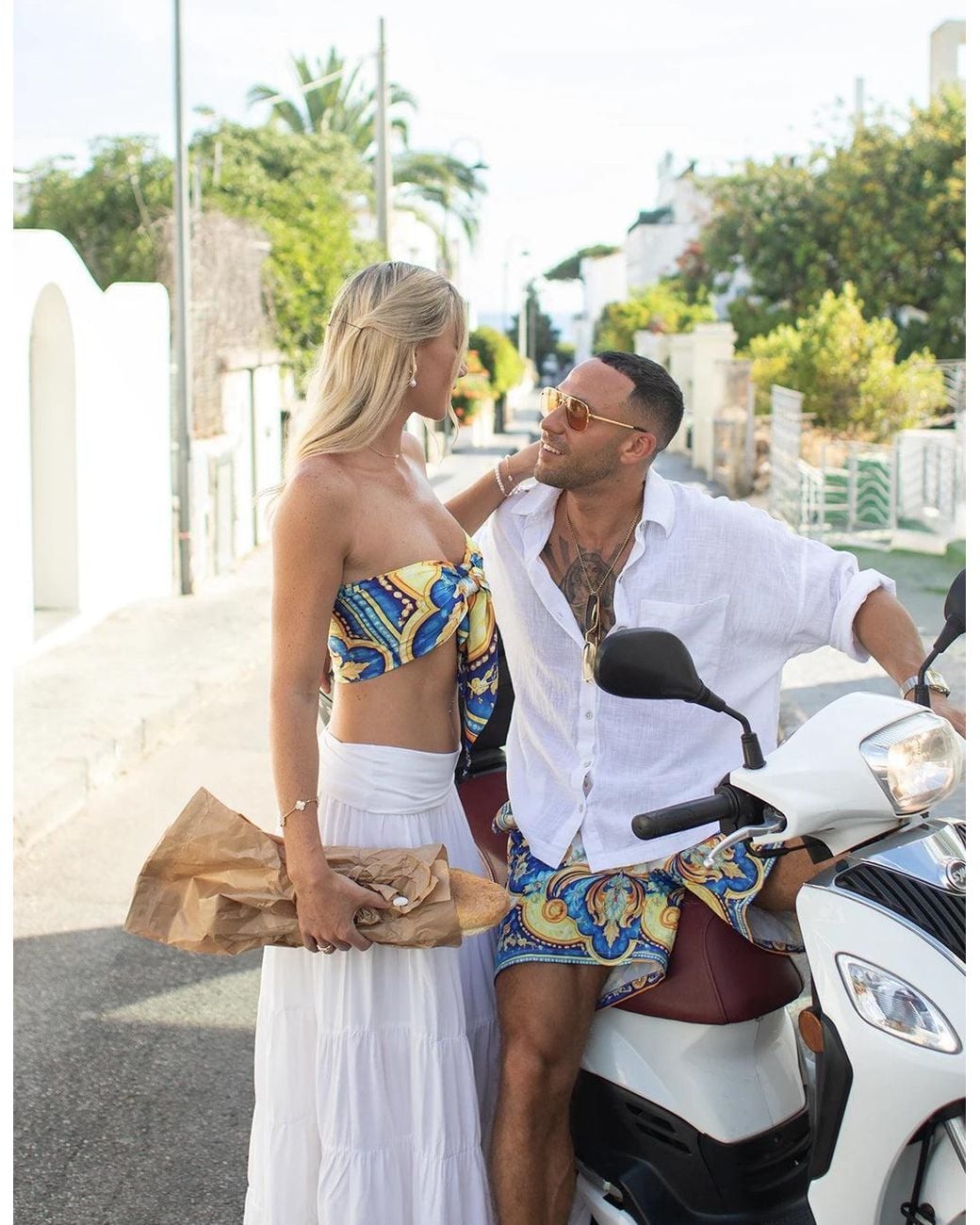 Hustle Blue Positano Swim Shorts for men