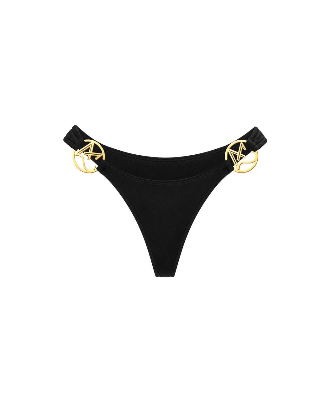 Maui X Lolita Black Classic Thong Bikini Bottoms