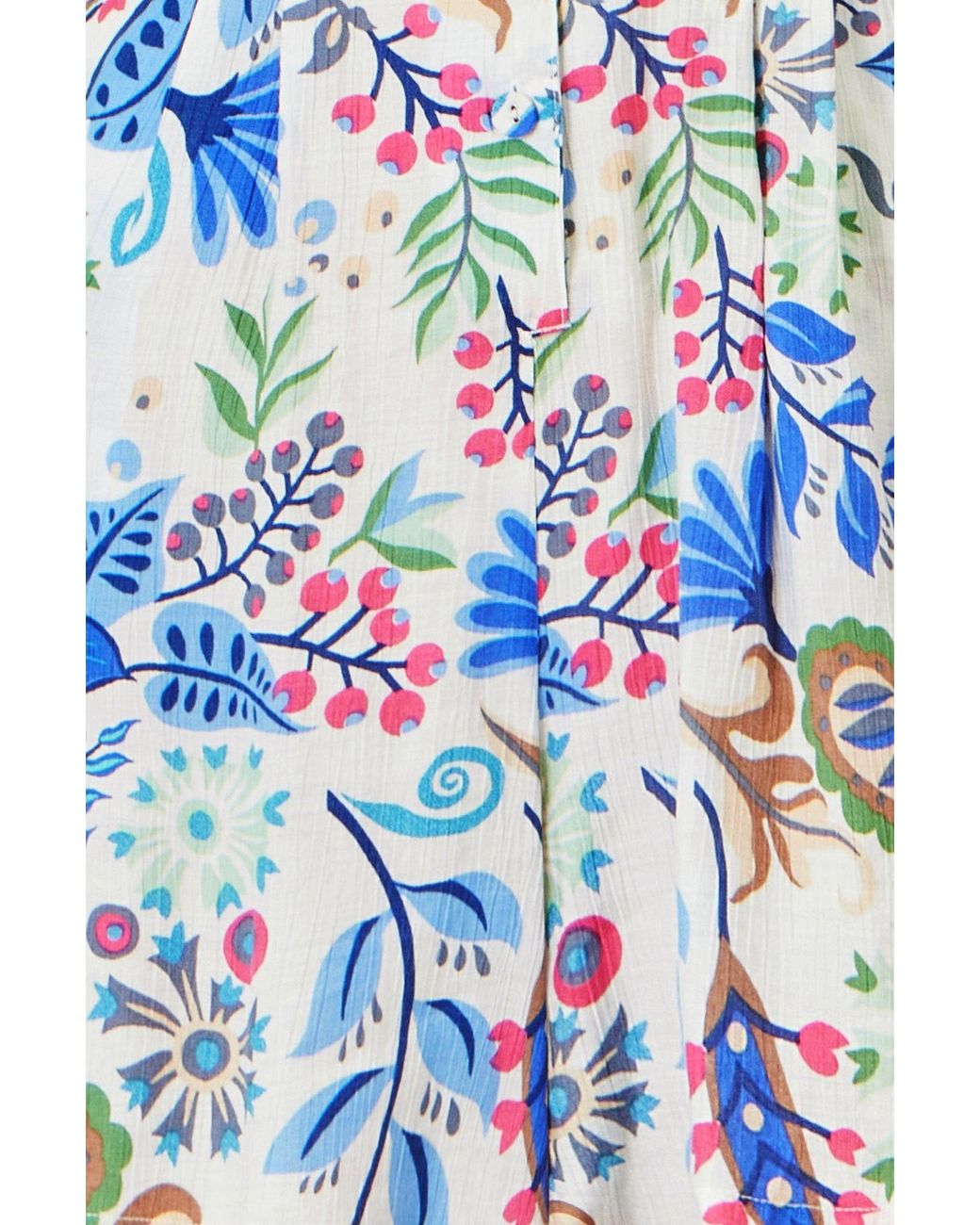 Yumi' Blue Multicolour Paisley Retro Print Playsuit