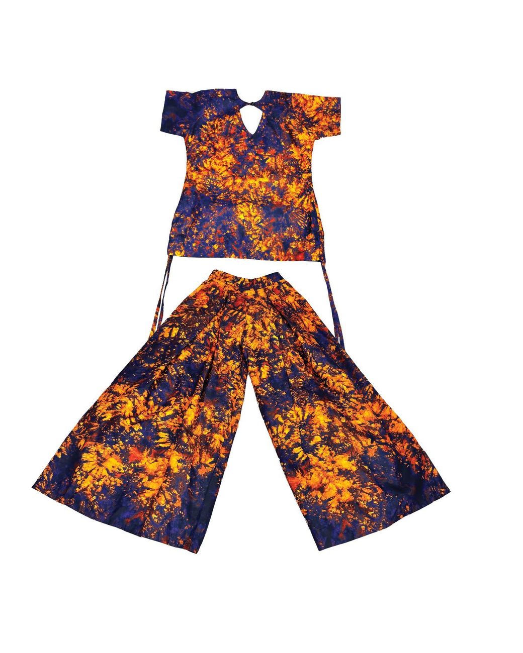 Chuks Collins Blue Ajah Resort Collection- Top With Drawstring On The Side