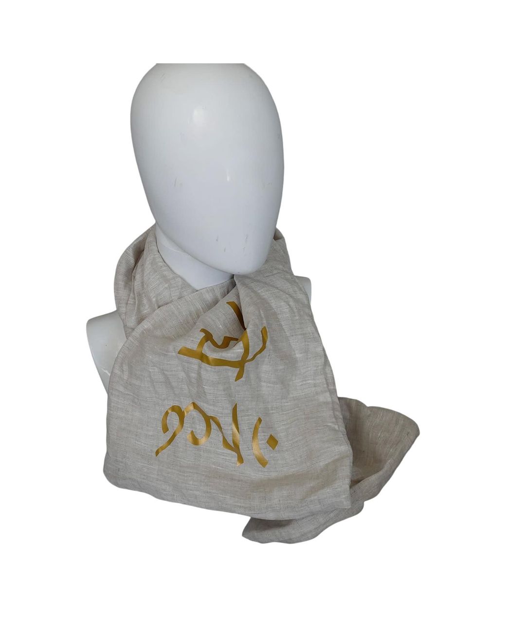 Romer Millinery Gray Neutrals Twisturban Turban Oatmeal Handkerchief Linen "Om"